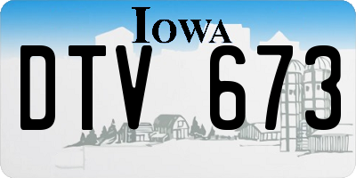 IA license plate DTV673