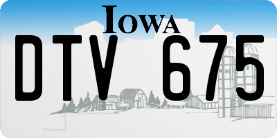 IA license plate DTV675