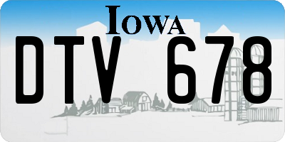 IA license plate DTV678