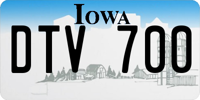 IA license plate DTV700