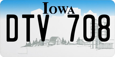 IA license plate DTV708