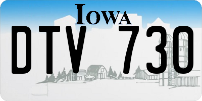 IA license plate DTV730