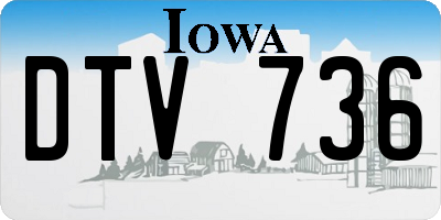 IA license plate DTV736
