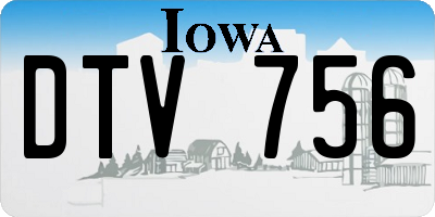 IA license plate DTV756