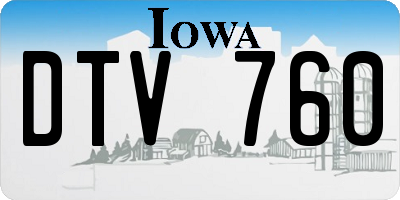 IA license plate DTV760
