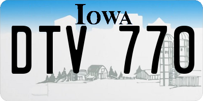 IA license plate DTV770