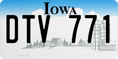 IA license plate DTV771