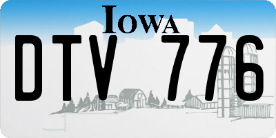 IA license plate DTV776