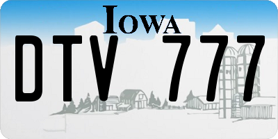 IA license plate DTV777