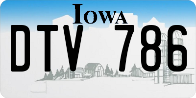 IA license plate DTV786