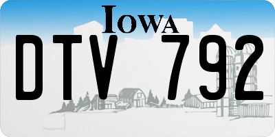IA license plate DTV792