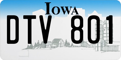 IA license plate DTV801