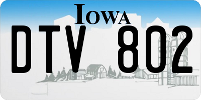 IA license plate DTV802