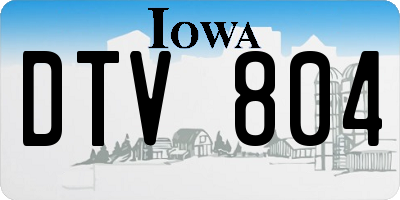 IA license plate DTV804