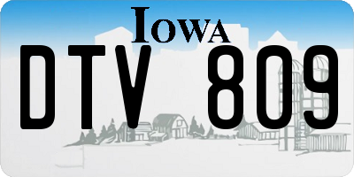 IA license plate DTV809
