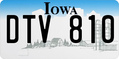 IA license plate DTV810