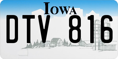 IA license plate DTV816