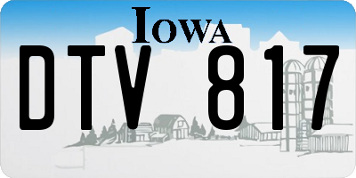IA license plate DTV817