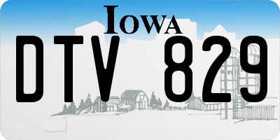 IA license plate DTV829
