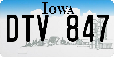 IA license plate DTV847
