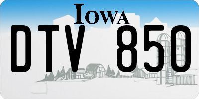 IA license plate DTV850