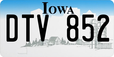 IA license plate DTV852