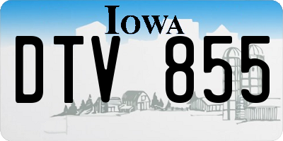 IA license plate DTV855