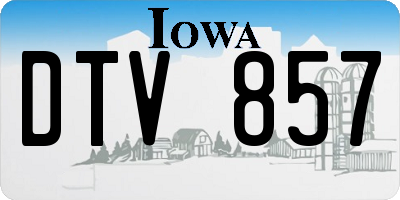 IA license plate DTV857