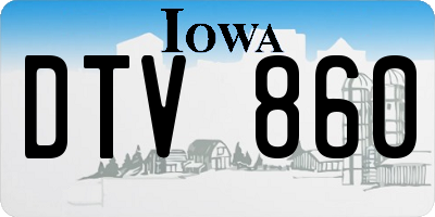 IA license plate DTV860