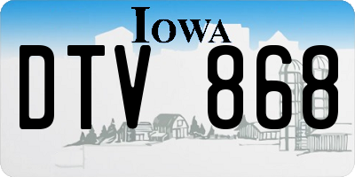 IA license plate DTV868