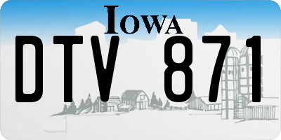 IA license plate DTV871