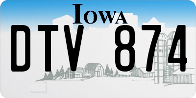 IA license plate DTV874