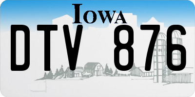 IA license plate DTV876