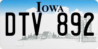 IA license plate DTV892