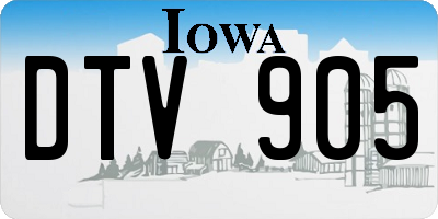 IA license plate DTV905