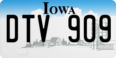 IA license plate DTV909