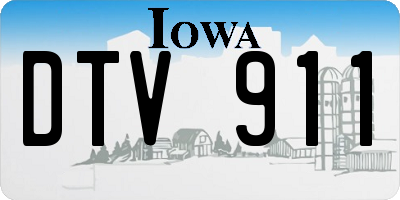 IA license plate DTV911