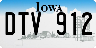 IA license plate DTV912