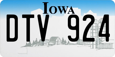 IA license plate DTV924