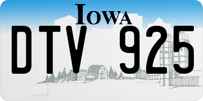 IA license plate DTV925