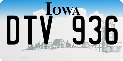 IA license plate DTV936