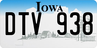 IA license plate DTV938