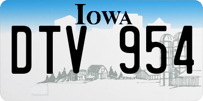 IA license plate DTV954