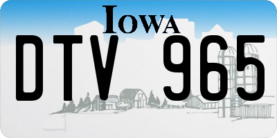 IA license plate DTV965