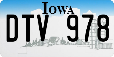IA license plate DTV978
