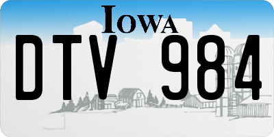 IA license plate DTV984