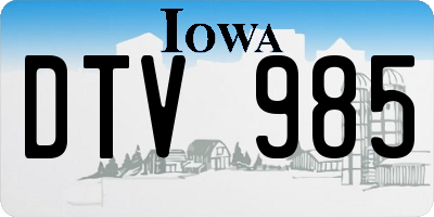 IA license plate DTV985