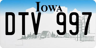IA license plate DTV997