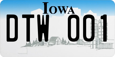 IA license plate DTW001