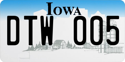 IA license plate DTW005